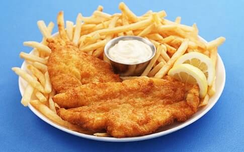 Plate of fried food