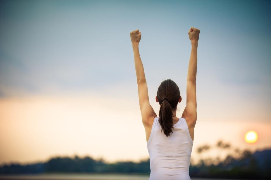 Woman fists up